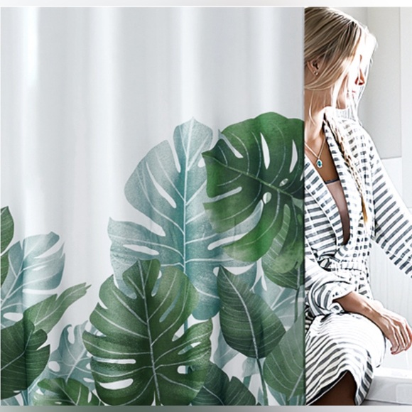Cloth Monstera Botanical Tropical Shower Curtain - Picture 7 of 14